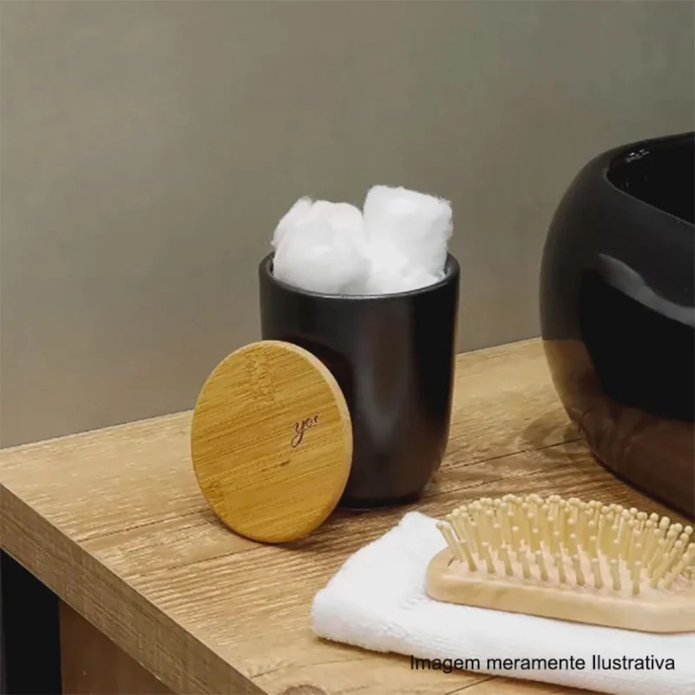 Porta Algodao com Tampa Osaka Preto Marmorizado Martiplast - OU -1-.jpg